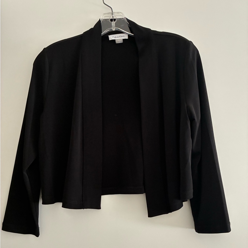 Calvin Klein Black Open Front Crop Jacket